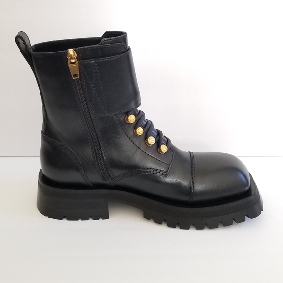Balmain Ranger Army Leather Combat Boots Black Size 38.5 - Picture 8 of 11
